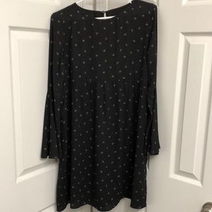 Loft black babydoll dress with moons